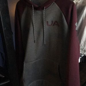 Burgundy and gray large under armor sweatshirt